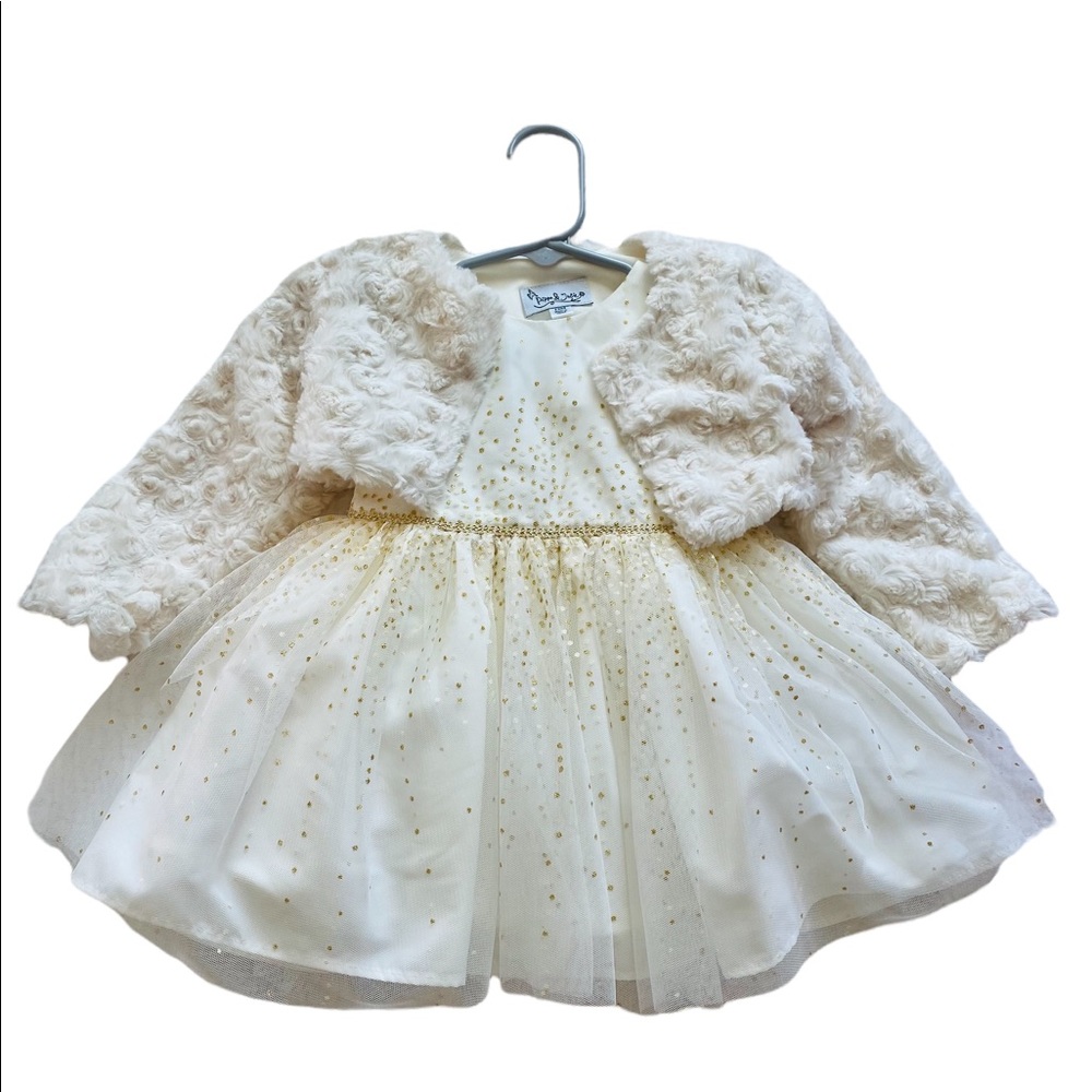 Pippa & Julie Gold Glitter Dress
